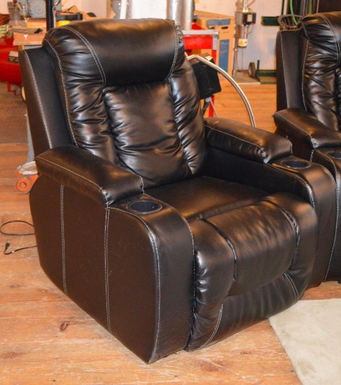 Apex Leatherette Power Theater Chair