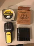 Stanley 35' Tape Measure, Eddie Bauer 8-1 Tool Kit & Stanley Stud Finder
