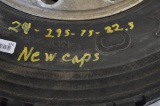 (2)295/75r22.5 Tires W/ Alluminum Hub Pilot Wheels & New Recaps