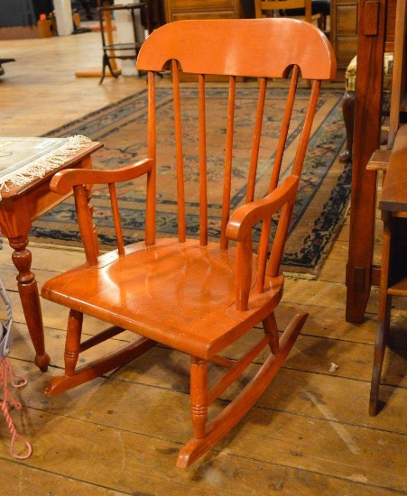 Children's Spindle Back Maple Rocker