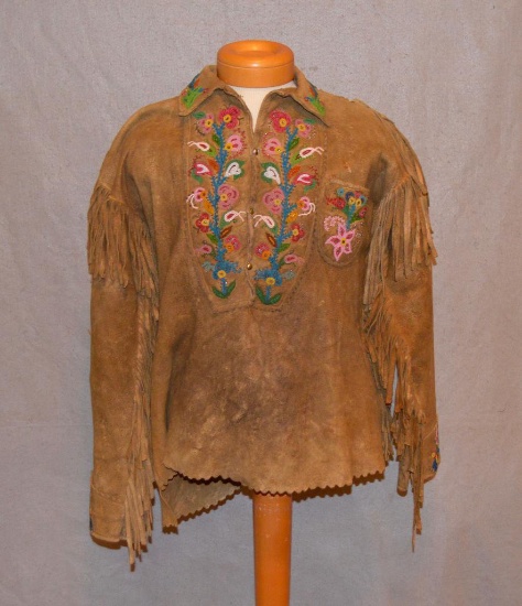 Native American Beaded Leather Shirt Likely Of Eastern North American Origin