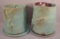 (2) Delma Tayer(american)hand Made Ceramic Planters W/ Under Plates Signed
