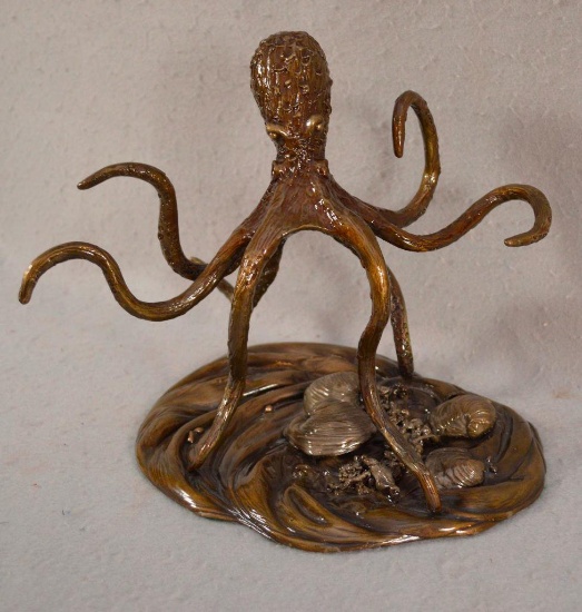 Nate Dyer-Sundberg"ophelia Octopus" Bronze, Limited Edition 4/12 Hand Petina W/ Lacquer Finish