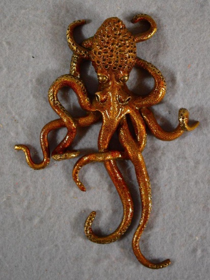 Nate Dyer-Sundberg "ryujin Octopus" 5" X 7" Bronze Sculpture By Hand Petina