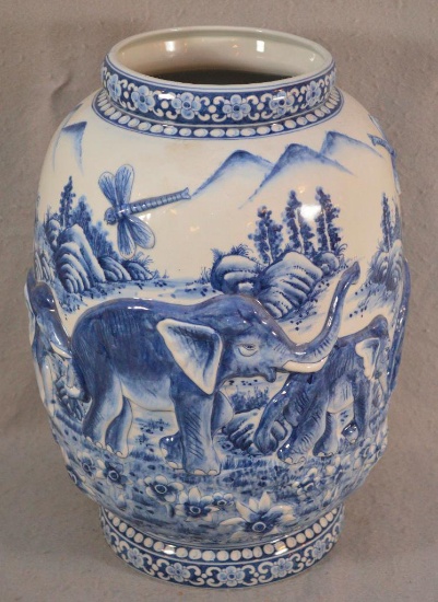 Maitland-smith Ceramic Elephant 17" Vase