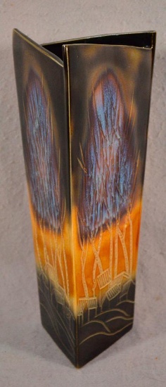Maitland-smith 17" Ceramic Triangular Vase