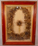 Victorian Mourning Wreath Made By Hannie Suaim Hood Framed In Shadow Box