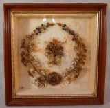 Victorian Mourning Wreath Framed In Shadow Box