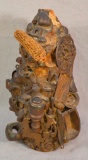 Folk Art Memoryware Stone Bottle Hardware, Cast Iron & Toys