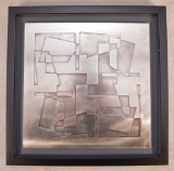 Lowell Hovis (american 1929-2001) Framed Geometrical Abstract Stainless Etching