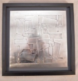 Lowell Hovis (american 1929-2001) Framed Geometrical Abstract Stainless Etching