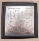 Lowell Hovis (american 1929-2001) Framed Geometrical Abstract Stainless Etching