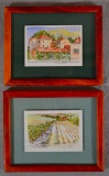 (2) Framed Watercolor Paintings By Marilyn Wood Bolles