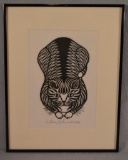 Signed Print Of Tigercat, Signed Woodcut 1978, No. 120/250