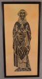 Framed Charcoal Rubbing Unknown Artist