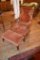 Walnut Victorian Platform Rocker W/ Matching Upholstered Ottoman