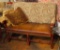 Leather Seat Upholstered Back Love Seat/bench