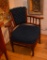 Pleated Back, Corner Upholstered Arm Chair On Casters