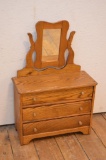 1908 Converse Mirror Back Salesmen Sample Dresser