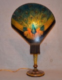 Hand Painted Peacock Fan Lamp