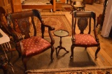 (2) Empire Matching Mahogany Armchair & Sidechair