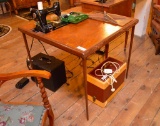 Collapsable Wood Top Sewing Table Fits Featherweight