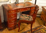 Leather Top Desk W/ Chair