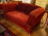 1920's Sofa W/ Drop Down Arms To Convert To Sleeper, Original Upholstery