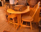 Pine Drop Leaf Dinette Table & (2) Chairs