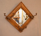 Antique Beveled Wall Mirror Framed W/ Hangers