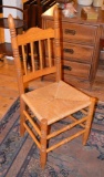 Oak Caned Seat Rabbit Ear Chair
