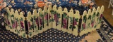 4-panel Folding Picket Fence W/ Hand Painted Grape Vine Motif