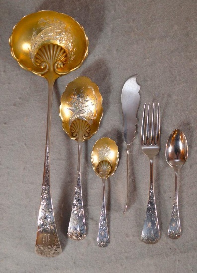 Gorham 1885 Sterling Silver Flatware "chrysanthemum" Pattern