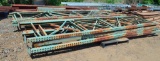 Lot of Steel Pallet Rack Uprights Shelf Rails Etc. AS IS.