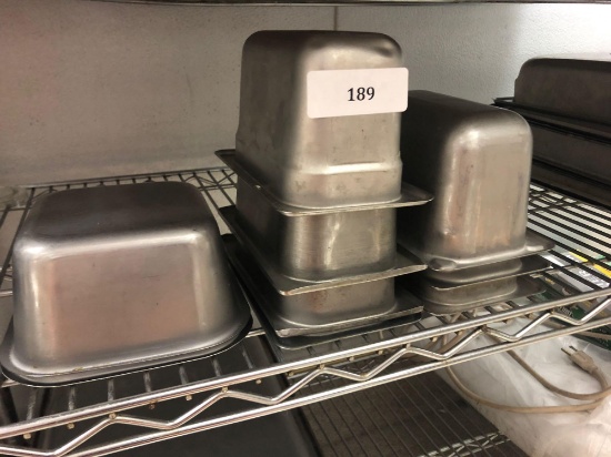 (2)1/6 Size & (7)1/9 Size Hotel Pans