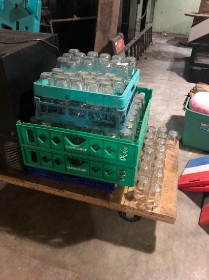 Assorted Glass-Ware, Carafes, (5) Dishwasher Racks