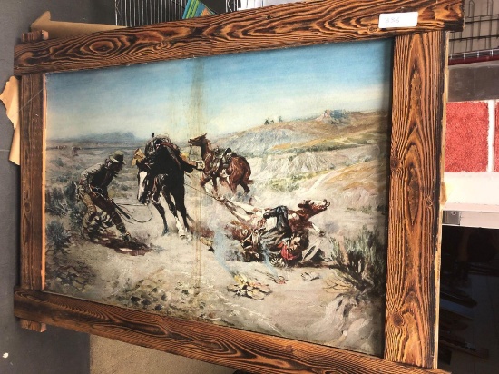 C.M. Russel â€œThe Cinch Ring, Framed Print