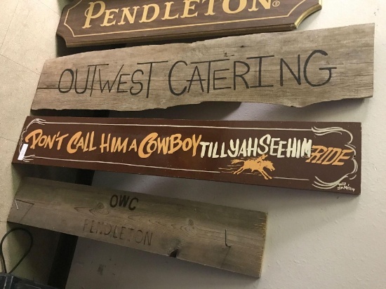 For western style wooden advertising signs