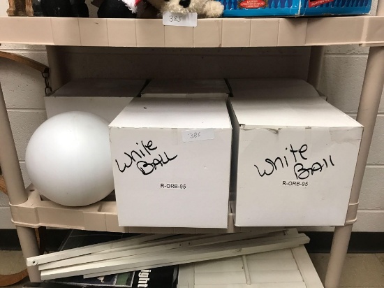 Six illuminated white ball lights