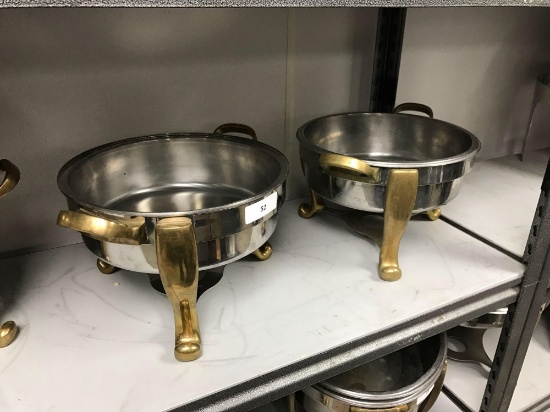 (2)Stainless Steel & Brass Chafers