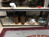 Assortment of decorative polished rocks and Baskets