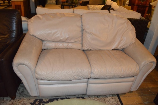 Hancock and Moore Leather Reclining Love seat