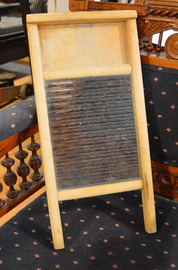 Vintage Travel Size Glass Washboard