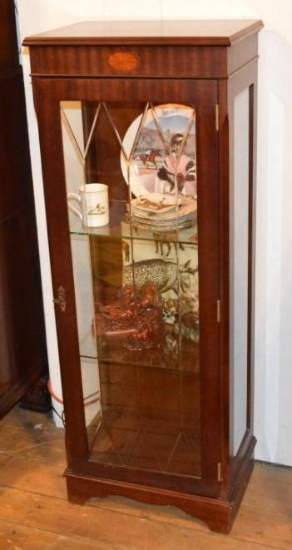 20th Century Illuminated Glass Display Case W/ Glass Shelves