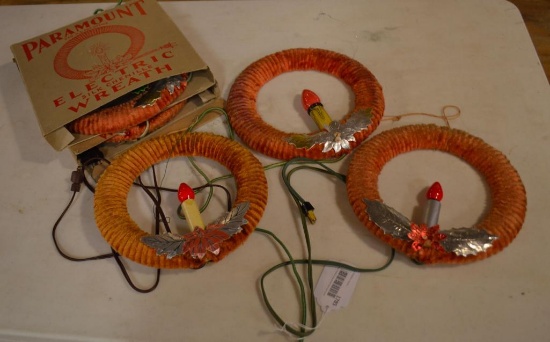 5 Vintage Paramount Electric Wreaths