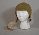 US Army Air Force Type A-9 Summer Flight Cap, Unissued w/ Fleece Ear Pads & Chin Strap