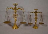(2)Figural Brass Cherub Scales