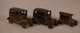 (3) Vintage Cast Iron Model T Cars