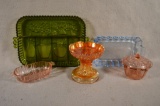 5 Colored Glass Items