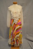 Vintage Floral Dress with Under Slip and Under Skirt